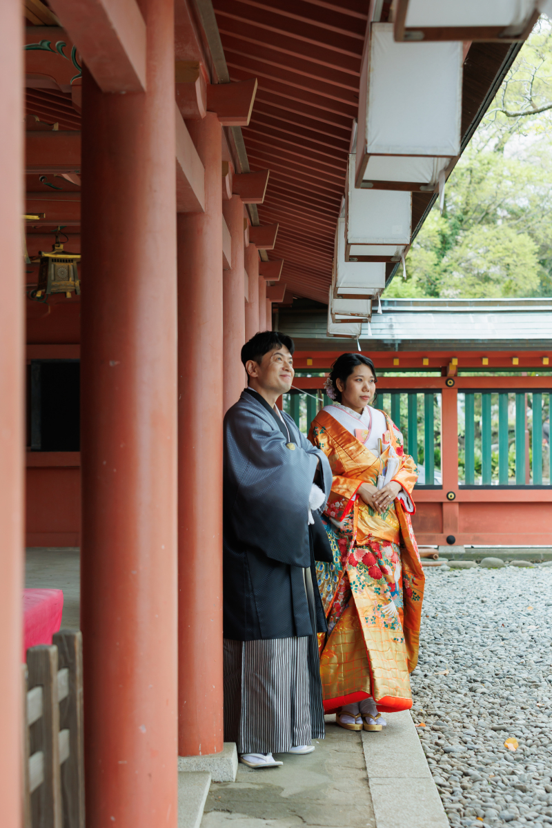 神社の中で
