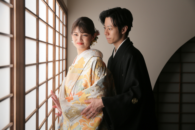 障子の前で