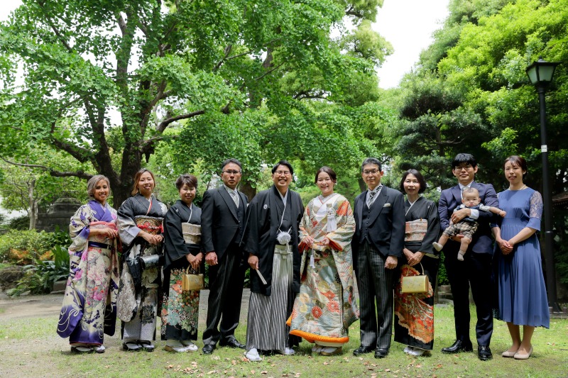 旧安田庭園で家族写真！