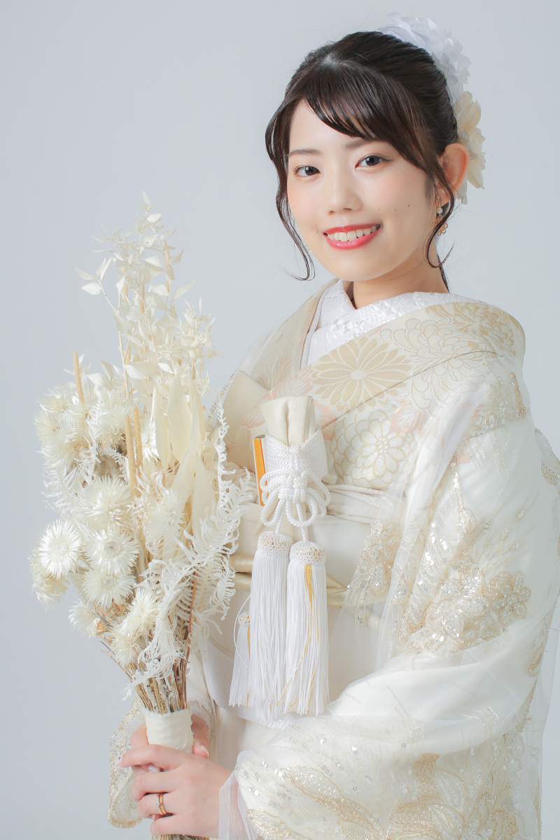 柴犬×白無垢×レース打掛