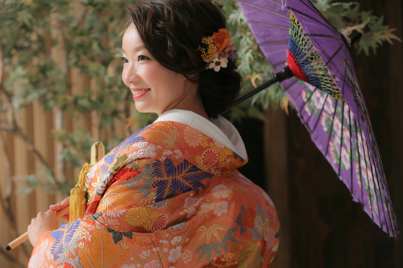 和傘を持って♪