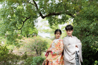 旧安田庭園ロケーションとスカイツリー