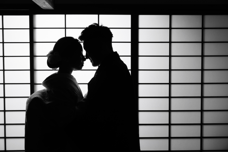 ロマンチックなシルエットショット