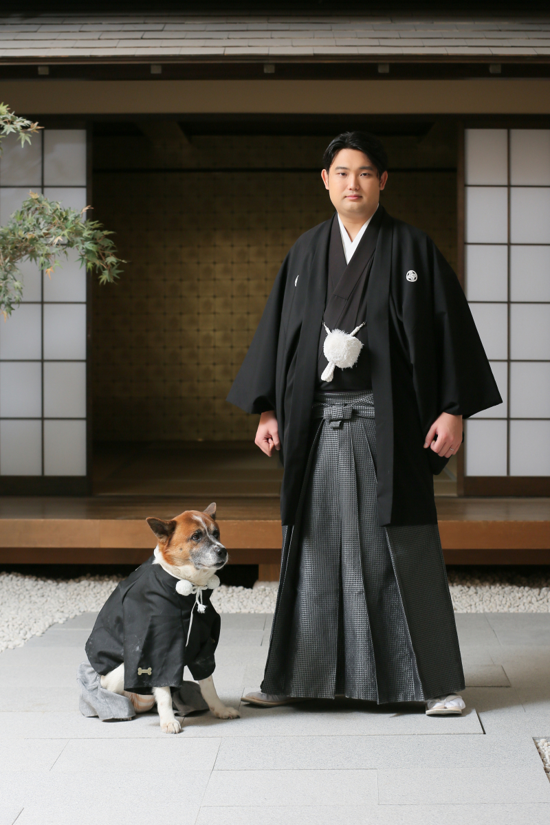 ご新郎様とワンちゃんのツーショット
