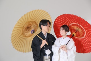 シンプル背景で和装撮影！