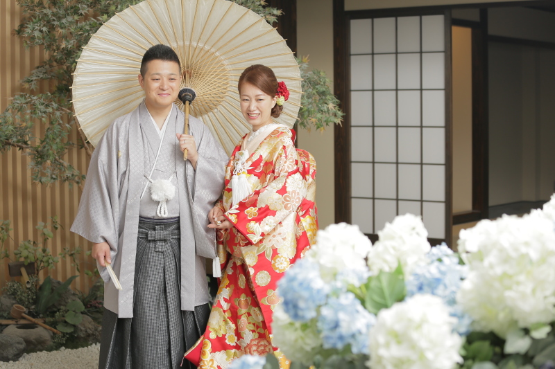 紫陽花と一緒に。。。