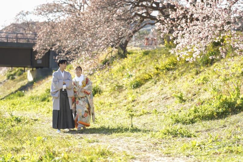河津桜と一緒に
