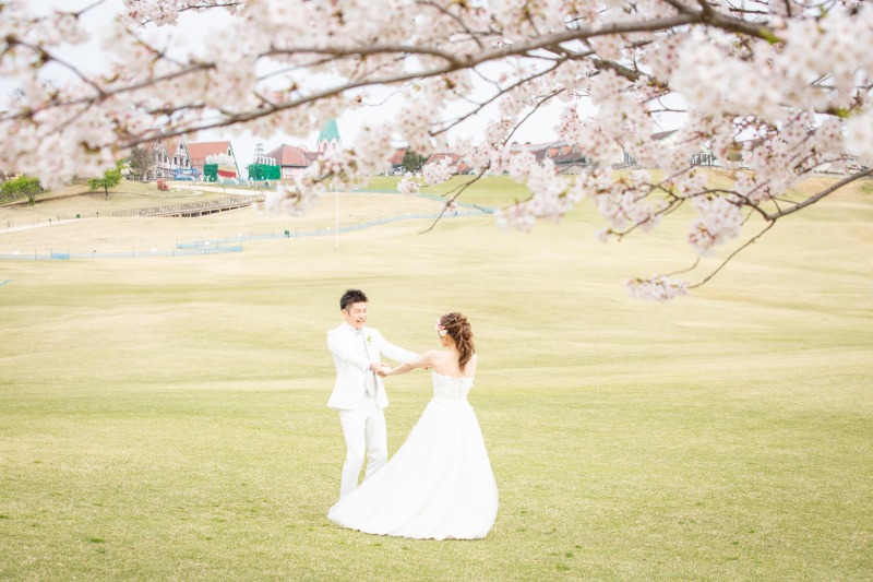 芝生でのんびり