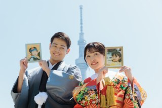 笑顔あふれる浅草和装フォト