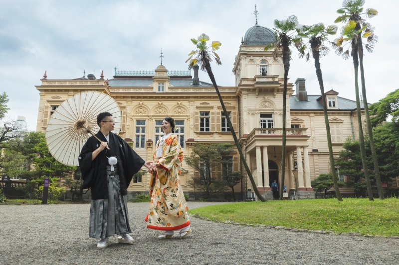 和装で【旧岩崎邸ロケーション】