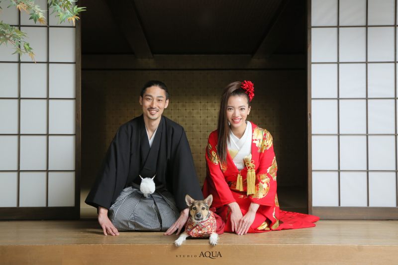 わんちゃんと一緒におじぎ