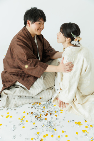 和装スタジオPLUSで二人だけの写真を