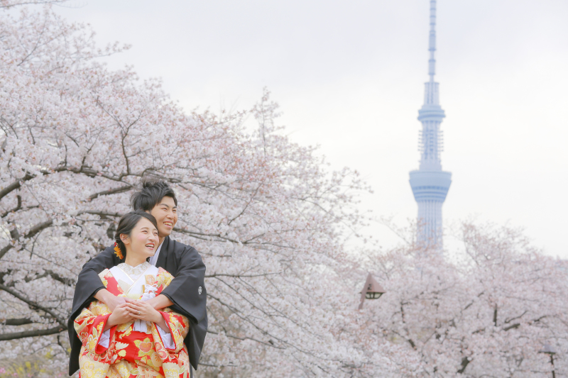 桜×スカイツリー