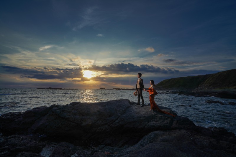 夕日をバックに！