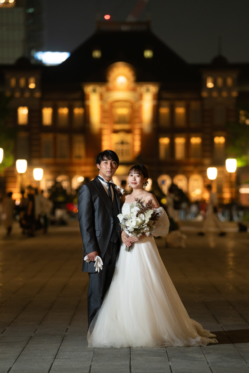 駅舎の前に移動しました！