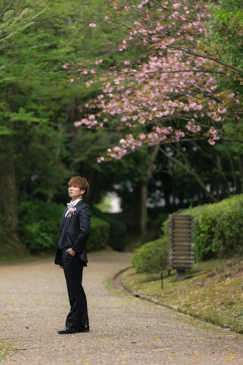 ドレスで和庭園ロケーション