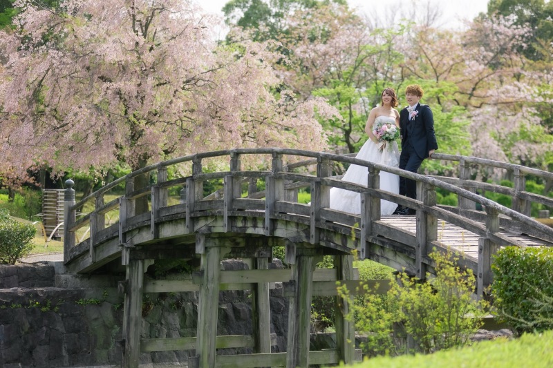 ドレスで和庭園ロケーション