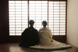 趣あるスタジオで和装撮影