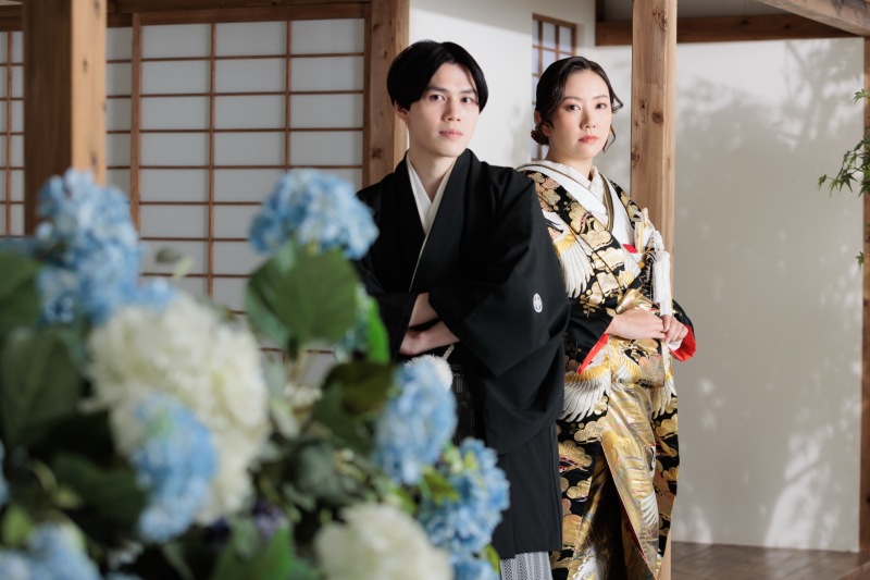 紫陽花とともに