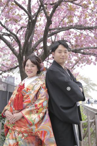 桜と隅田川ロケーション