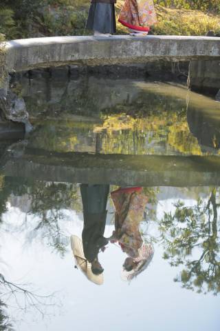 旧安田庭園にて