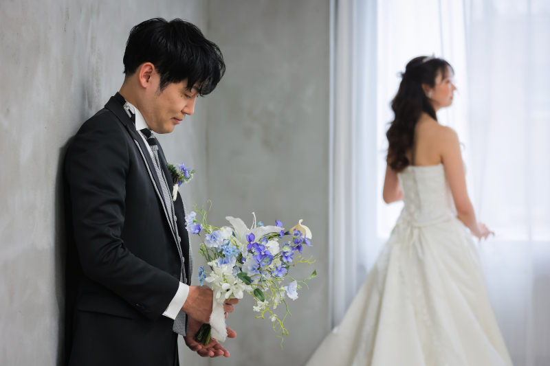 ブーケを渡す前に
