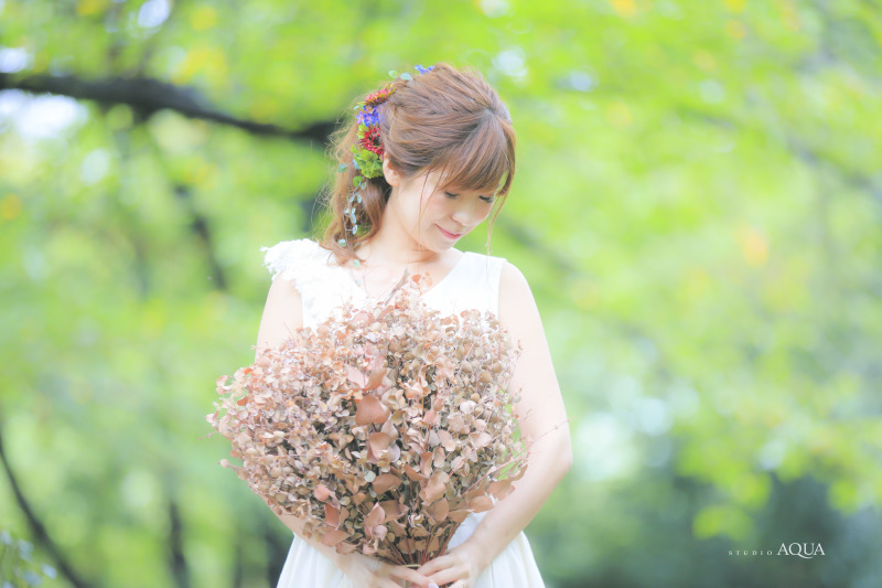 新緑×ドライフラワー