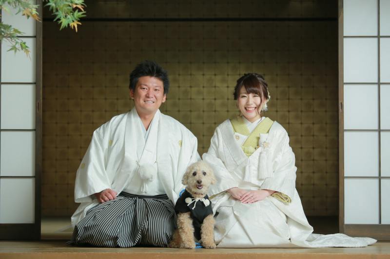 ペットと一緒に、にっこり！