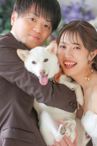 ワンちゃんと一緒にスタジオ撮影！