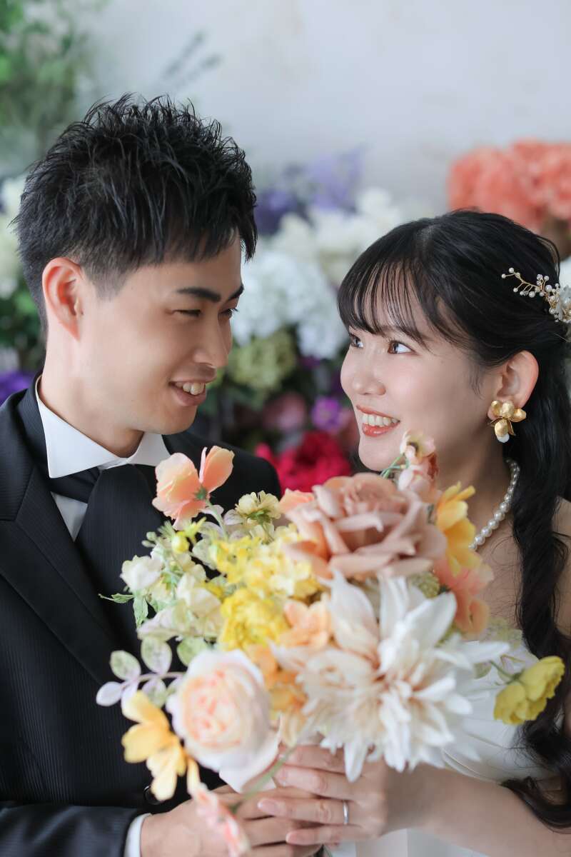 お花に囲まれたスタジオ