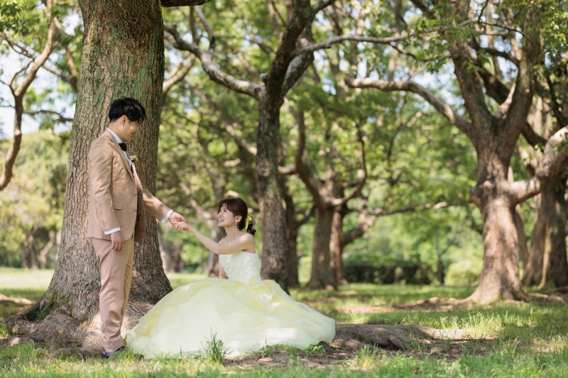 お手をとっている王道な写真も欠かさずに