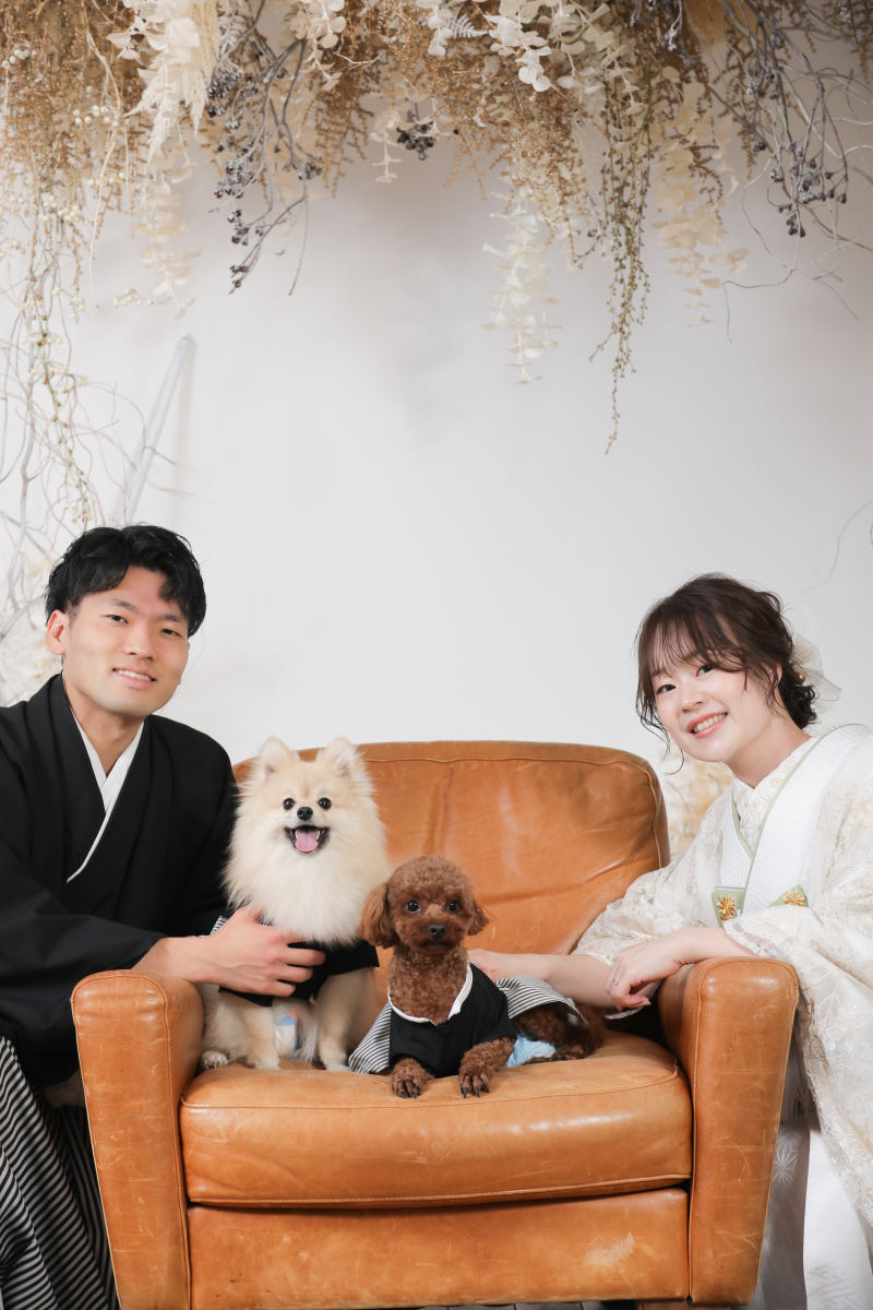 締めはワンちゃんと