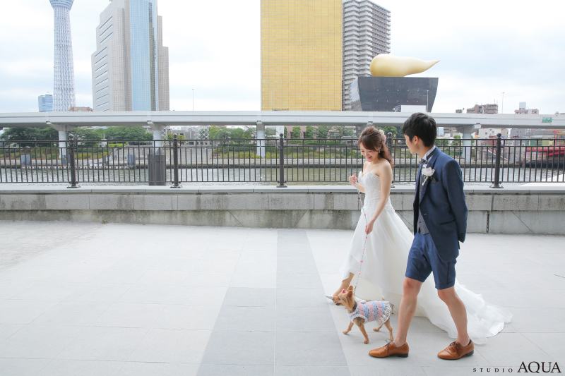 わんちゃんとリバーサイドでお散歩