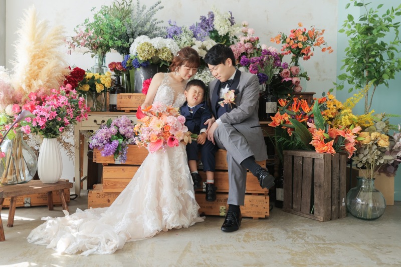 華やかな花背景で