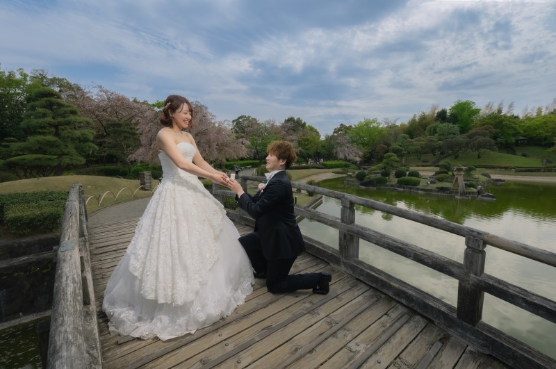 ドレスで和庭園ロケーション