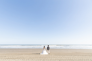 海でのウェディングフォト