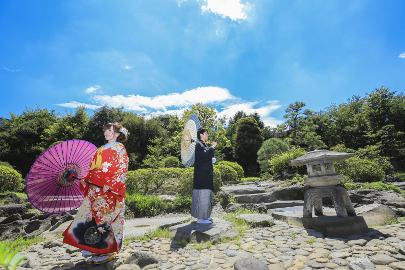 青空×日本庭園