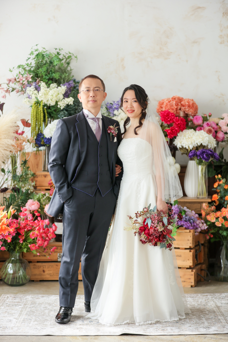 お花に囲まれて