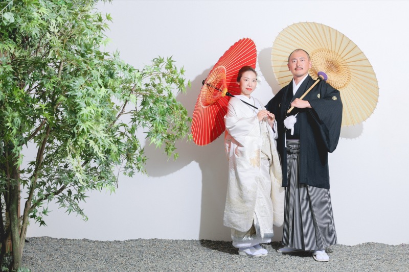 和傘で優雅に