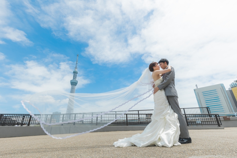 青空とスカイツリーと