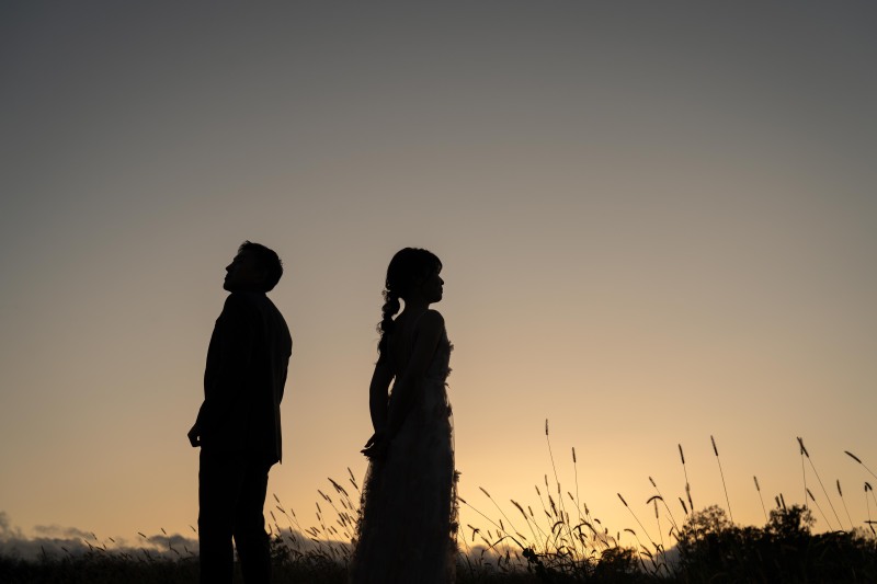 夕日ならではのシルエットショット