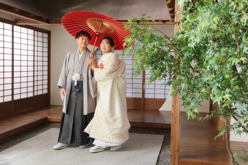 相合傘でお出かけ