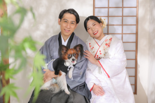 ワンちゃんと屋内庭園スタジオ