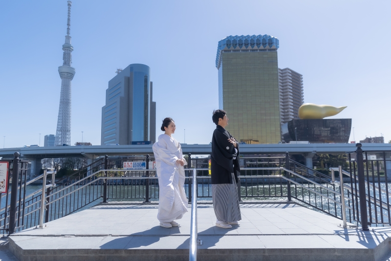 浅草の街が一望できるスポットから