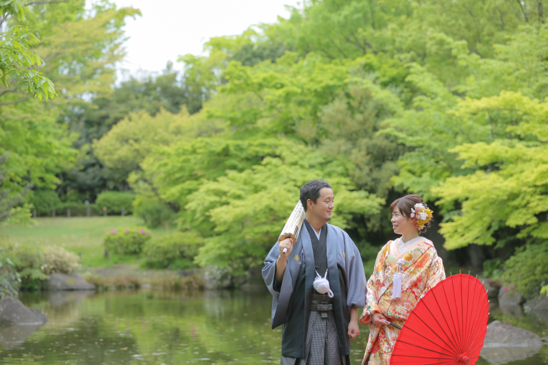 日本庭園で大人かわいいロケーションフォト