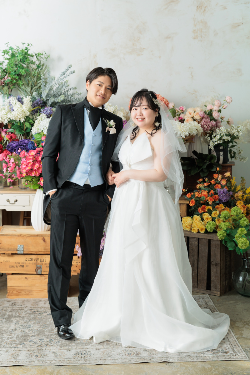 お花に囲まれたスタジオ