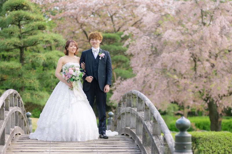 ドレスで和庭園ロケーション