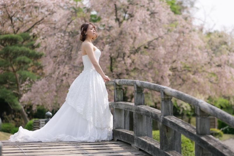 ドレスで和庭園ロケーション