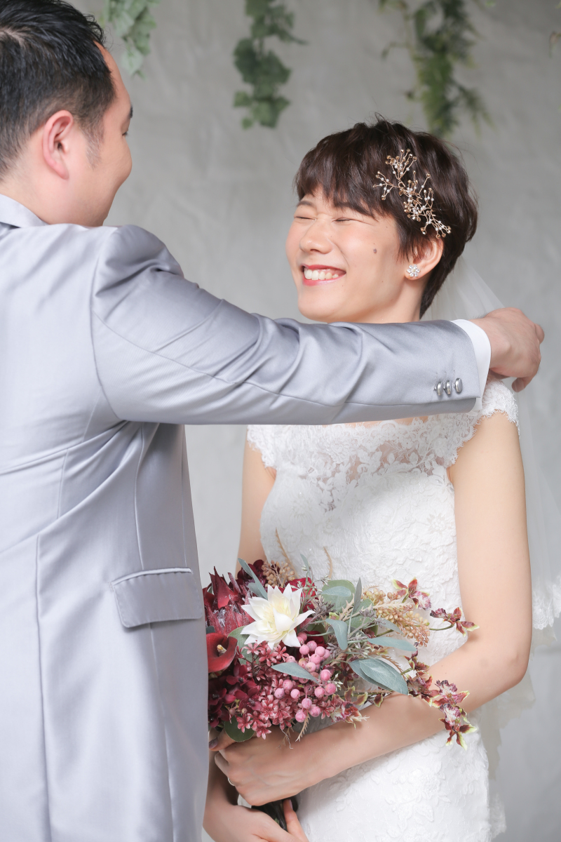 ベールアップ後のご新婦様の笑顔