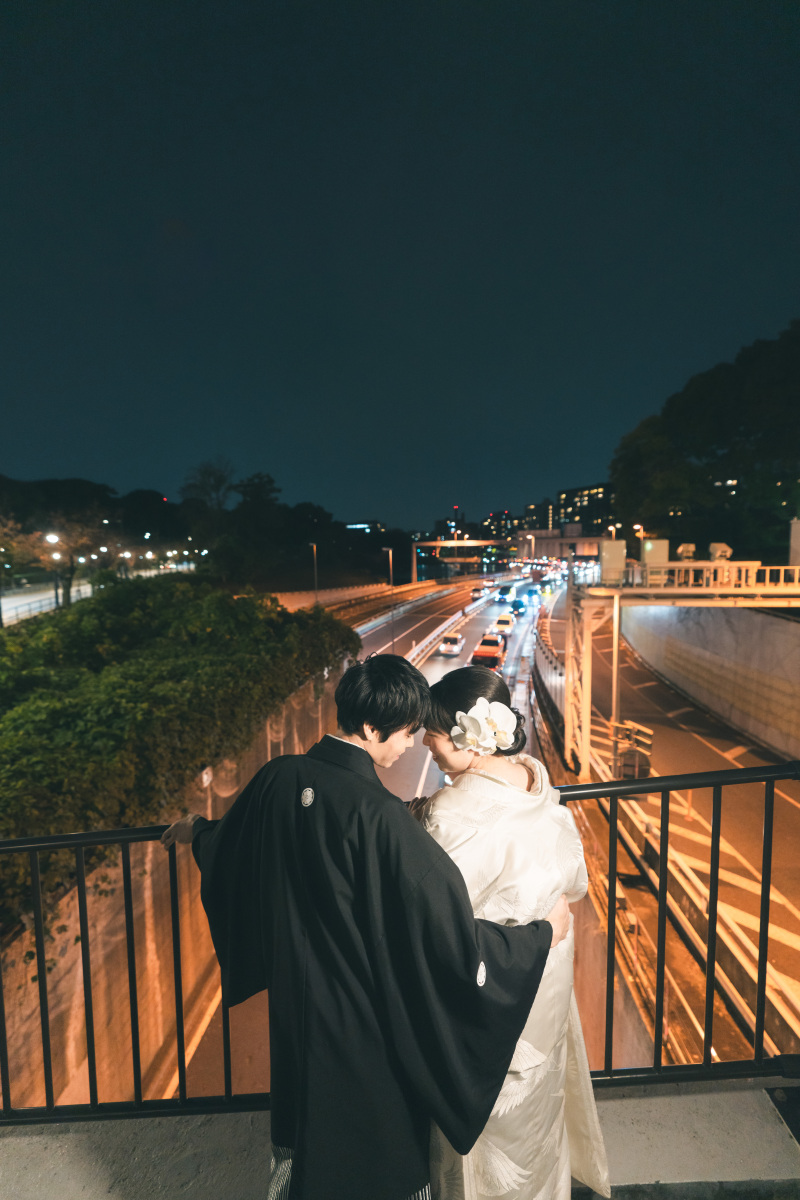 首都高の上で。